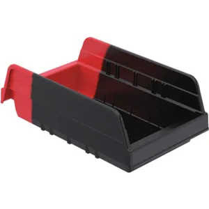 AKRO-MILS 36462BLKRED Indicator Bin, 11-5/8 Inch Length, 6-3/4 Inch Width, 4 Inch Height, Black/Red | AG4UTQ 34RD39