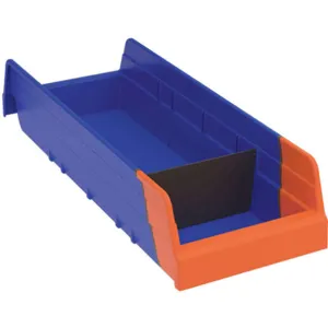 AKRO-MILS 36468BLUE Indicator Bin, 17-7/8 Inch Length, 4 Inch Height, 6-5/8 Inch Width, Blue/Orange | AA2AFN 10A162