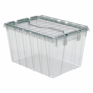 AKRO-MILS 39120SCLAR Attached Lid Container, 12 gal., 21 1/2 x 15 1/4 x 12 1/2 Inch Size, Clear | CH9PUM 49XH32