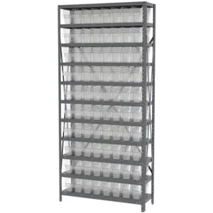 AKRO-MILS AS1279040SC Bin Shelving Steel, 36 Inch Width, 12 Inch Depth, 79 Inch Height, 80 Bins | AD3NVK 40K550