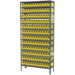 AKRO-MILS AS1279110Y Bin Shelving Solid, 36 Inch Width, 12 Inch Depth, 144 Bins, Yellow | AF4YEZ 9PV22