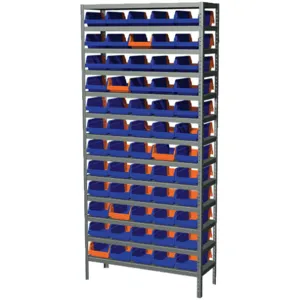 AKRO-MILS AS127936462B Bin Shelving Solid, 36 Inch Width, 12 Inch Depth, 60 Bins, Blue | AE8XMQ 6GDL2