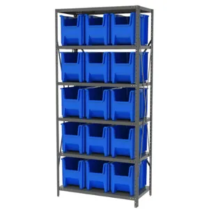 AKRO-MILS AS187913014B Bin Shelving Unit, 18 Inch Depth, 36 Inch Width, 79 Inch Height, 15 Bins | AF6CDW 9WHH2