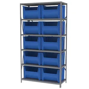 AKRO-MILS AS187913017B Bin Shelving Unit, 18 Inch Depth, 42 Inch Width, 79 Inch Height, 12 Bins | AF4VKK 9LF23