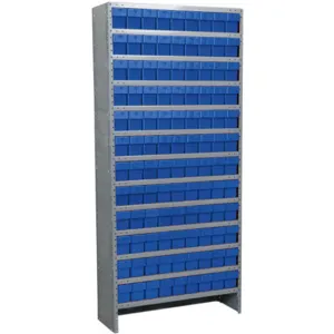 AKRO-MILS ASC1279142BLU Enclosed Shelving Unit, With Bins, 108 Drawers, Blue | AE8XJV 6GDD3