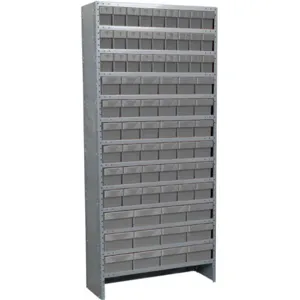 AKRO-MILS ASC1279ASTGRY Enclosed Shelving Unit, With Bins, 78 Drawers, Gray | AE8XKM 6GDF0