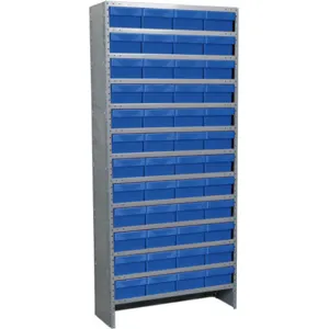 AKRO-MILS ASC1879188BLU Enclosed Shelving Unit, With Bins, 48 Drawers, Blue | AE8XKW 6GDF9