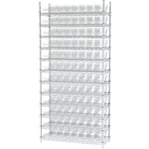 AKRO-MILS AWS143630120SC Bin Shelving Wire, 36 Inch Width, 14 Inch Depth, 96 Bins, Clear | AD3NUA 40K512