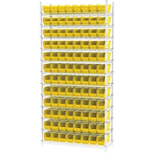 AKRO-MILS AWS143630120Y Bin Shelving Wire, 36 Inch Width, 14 Inch Depth, 96 Bins, Yellow | AC9EHT 3FYW8