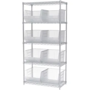 AKRO-MILS AWS183630270SC Bin Shelving Wire, 36 Inch Width, 18 Inch Depth, 9 Bins, Clear | AA2AEK 10A136