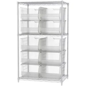 AKRO-MILS AWS24361288SC Bin Shelving Wire, 36 Inch Width, 24 Inch Depth, 10 Bins, Clear | AD3NTZ 40K511