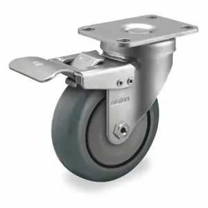 ALBION 02XA04028STG Plate Caster, 4 Inch Dia, Swivel Caster With Total Lock | CN8FAF 2LU99