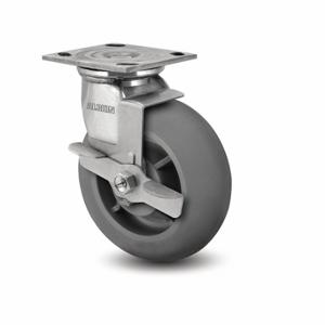 ALBION 05XR08201SFBD Caster, 8 Inch Dia, 9 1/2 Inch Height, Swivel With Face Brake, Swivel, Rubber | CN8EVZ 60RL84