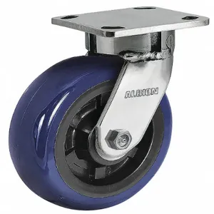 ALBION 120EG04229S Corrosion-Resistant Kingpinless Plate Caster, Swivel, Polyurethane, 600 Lbs. Capacity, 4 Inch Wheel Dia. | CH6HRE 55FE32