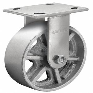 ALBION 16CA08201R Plate Caster, Rigid, 1250 Lbs. Load Rating, 8 Inch Wheel Dia., Cast Iron | CH6HWN 55FE19