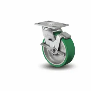 ALBION 16PD08201SFBA Caster, 8 Inch Dia, 9 1/2 Inch Height, Swivel With Face Brake, Swivel, Hard | CN8EVV 60RN21