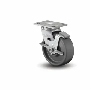 ALBION 16SE04228SFBA Caster, 4 Inch Dia, 5 5/8 Inch Height, Swivel With Face Brake, Swivel, Hard | CN8EKM 60RN51