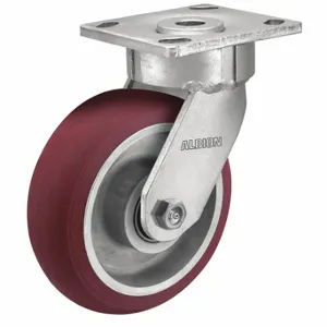 ALBION 18AX04228S Maintenance-Free Plate Caster, 4 Inch Dia, 5 5/8 Inch Height, Swivel Caster | CN8EWJ 60FD51