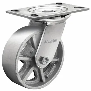 ALBION 62CA05201S Standard Plate Caster, Swivel, Iron, 1300 Lbs. Capacity, 5 Inch Wheel Dia. | CH6KNU 55FE41