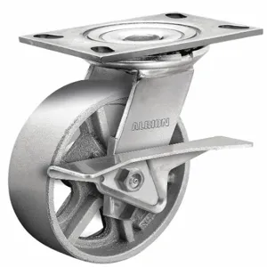 ALBION 62CA05201SCB62 Plate Caster, Swivel, 1300 Lbs. Load Rating, 5 Inch Wheel Dia., Iron | CH6KNV 55FE42