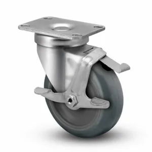 ALBION P2XR03028SF Plate Caster, 3 Inch Dia, 4 1/4 Inch Height, Swivel Caster With Brake | CN8EZY 60FD35