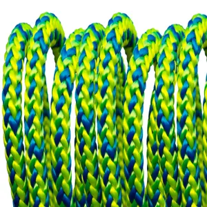 ALL GEAR AG16SP12200N Neolite Arborist Climbing Line, 16 Strand, 200 Ft. Length, Neon Yellow/Green/Blue | CJ6PBG