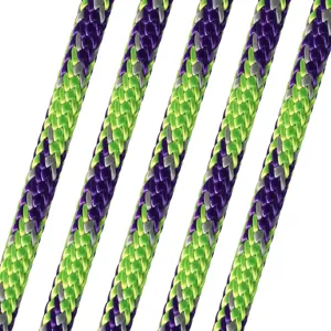 ALL GEAR AG24SP118-120PGG Arborist Climbing Line, 24 Strand Double Braid, 120 Ft. Length, Purple/Neon Green/Gray | CJ6NYW