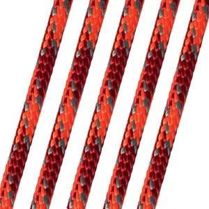 ALL GEAR AG24SP118-200ROG Arborist Climbing Line, 24 Strand Double Braid, 200 Ft. Length, Red/Orange/Gray | CJ6NZG