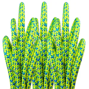 ALL GEAR AG24SP12600N Arborist Climbing Line, 24 Strand, 600 Ft. Length, Neon Blue/Neon Green/Yellow/Gray | CJ6PBN