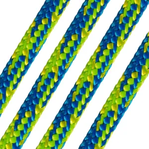 ALL GEAR AG24SP716150BG Arborist Climbing Line, 24 Strand Double Braid, 150 Ft. Length, Blue/Neon Green | CJ6NZU