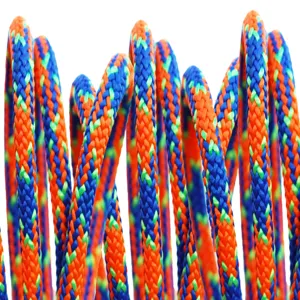 ALL GEAR AG24SP716200OBG Arborist Climbing Line, 24 Strand Double Braid, 200 Ft., Orange/Blue/Flourescent Green | CJ6NZL