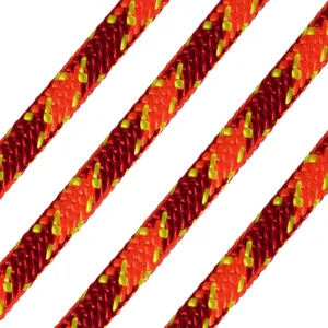 ALL GEAR AG24SP716150RO Arborist Climbing Line, 24 Strand Double Braid, 150 Ft. Length, Red/Orange | CJ6NZX