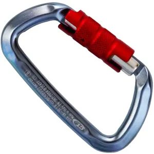 ALL GEAR AGCBCTD Climbing Carabiner, Aluminum, D Shape, Silver/Red | CJ6PKC