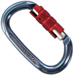 ALL GEAR AGCBCTO Climbing Carabiner, Aluminum, Oval Shape, Silver/Red | CJ6PKB