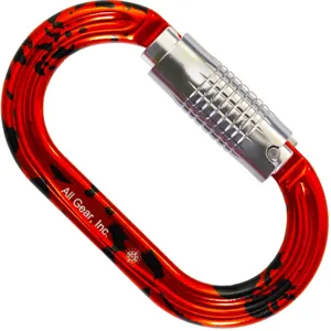 ALL GEAR AGCBMOO Climbing Carabiner, Aluminum, D Shape, 108mm Height, 65mm Width, Red/Silver | CJ6PKA