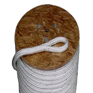 ALL GEAR AGDBC78600E2 Pulling Line, Double Braid Polyester, 600 Ft. Length, White With Green Tracer | CJ6PVH