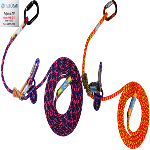 ALL GEAR AGMPPL11810 Positioning Lanyard, 2 Oval Carabiners, 24 Strand, 11.8mm Diamater, 10 Ft. Length | CJ6PKU