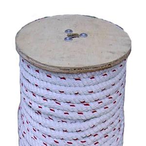 ALL GEAR AGPD1600 3-strängiges gedrehtes Seil, Polyolefinkern, 1 Zoll Durchmesser, 600 Fuß. Länge, Weiß/Rot | CJ6PXB