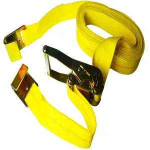 ALL GEAR AGRS230FHL Ratchet Strap, Flat Hook, 2 Inch Dia., 30 Ft. Length, Yellow | CJ6PYP