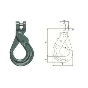 ALL MATERIAL HANDLING 10CSLH10HT Clevis Self-Locking Hook, With Hidden Trigger, 3/8 Inch Trade Size | CL4XPX