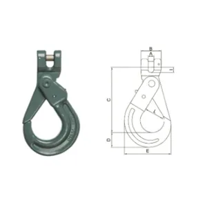 ALL MATERIAL HANDLING 10CSLH08HT Clevis Self-Locking Hook, With Hidden Trigger, 9/32-5/16 Inch Trade Size | CL4XPW