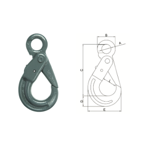 ALL MATERIAL HANDLING 10ESLH20HT Eye Self-Locking Hook, With Hidden Trigger, 3/4 Inch Trade Size | CL4XPT