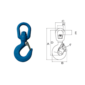 ALL MATERIAL HANDLING ASH0200A Alloy Swivel Hooks, With Latch, 2 Ton Trade Size | CL4XTE