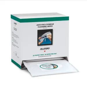 ALLEGRO SAFETY 0350-20PPD Eyewear Cleaning Wipe, Dispenser Box | CE7LUK