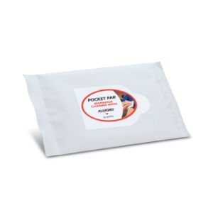 ALLEGRO SAFETY 1001-20PP Alcohol Respirator Cleaning Wipe, Pocket Pak, 20 Per Pack | CE7LUM