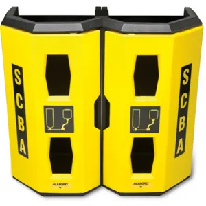 ALLEGRO SAFETY 4325 Dual SCBA Wall Case, Heavy Duty, Yellow | AG8EZF