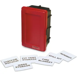 ALLEGRO SAFETY 4500-R Generic Wall Case, With Label Kit and 1 Shelf, Medium, Red | AG8EZL