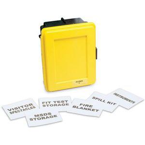 ALLEGRO SAFETY 4500-Y Generic Wall Case, With Label Kit and 1 Shelf, Medium, Yellow | AG8EZP