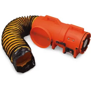 ALLEGRO SAFETY 9533-50 Axial AC Plastic Blower, 8 Inch, With Canister, 50 Feet Ducting | CD4UUB