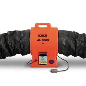 ALLEGRO SAFETY 9539-12I Inline Booster Blower, Axial, Plastic, 12 Inch Diameter, 1 HP, 115V, 60 Hz | CE7LWC